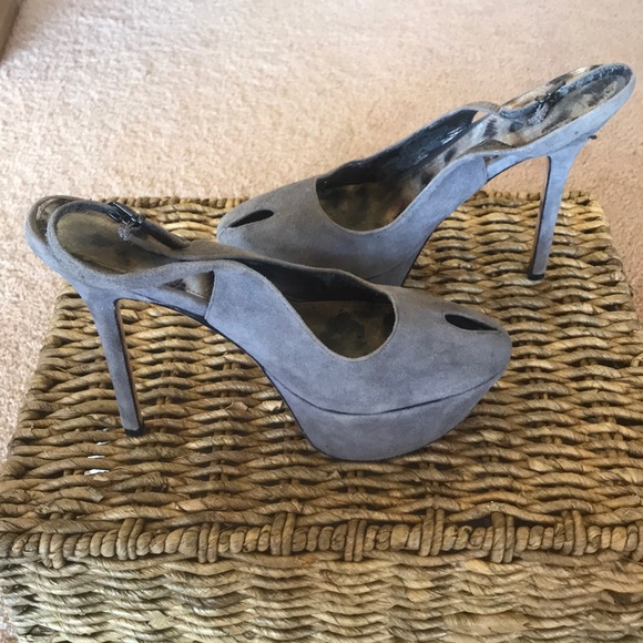 Sam Edelman - Grey Suede Platform Heel - 7.5 - Picture 2 of 6